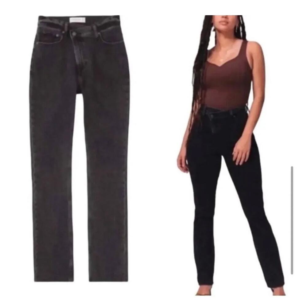 Abercrombie & Fitch The ‘90s Slim Straight Ultra High Rise in Black